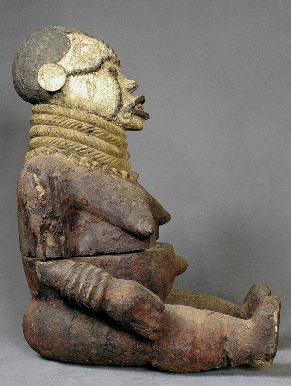 IDOMA: figura femminile seduta (contenitore) h cm 57