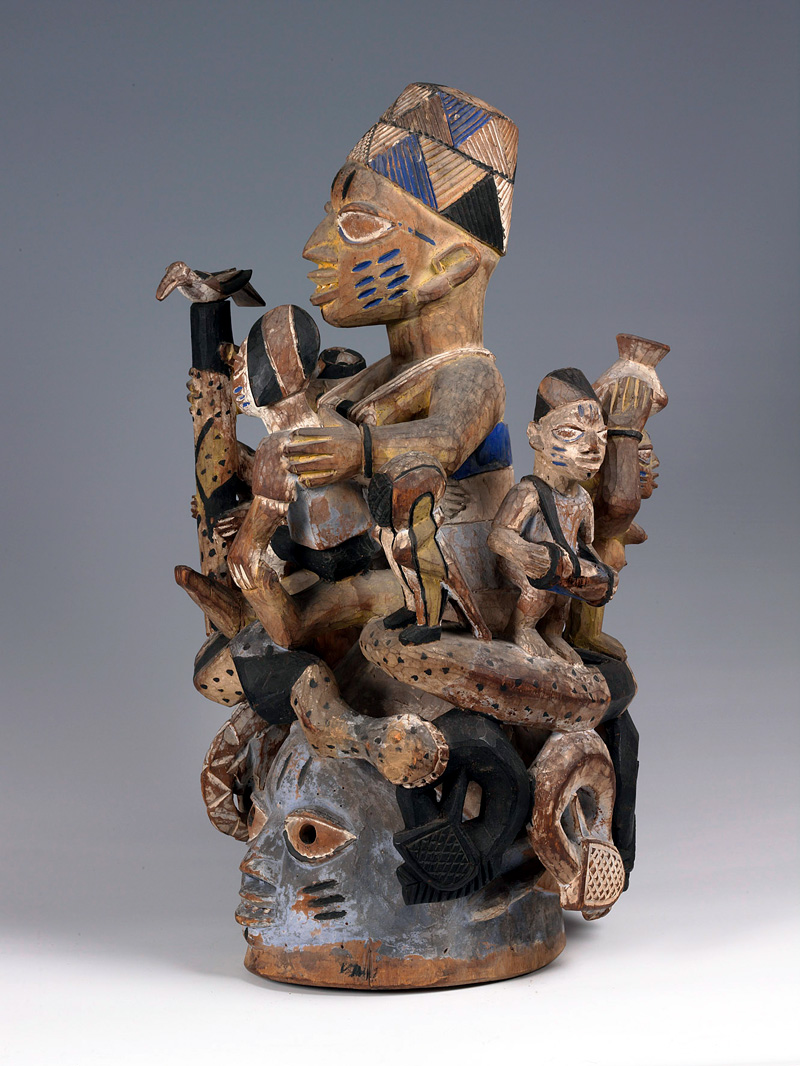 Mask (Gelede); Nigeria, Yoruba, Africa; Polychrome wood; Height: 72 cm