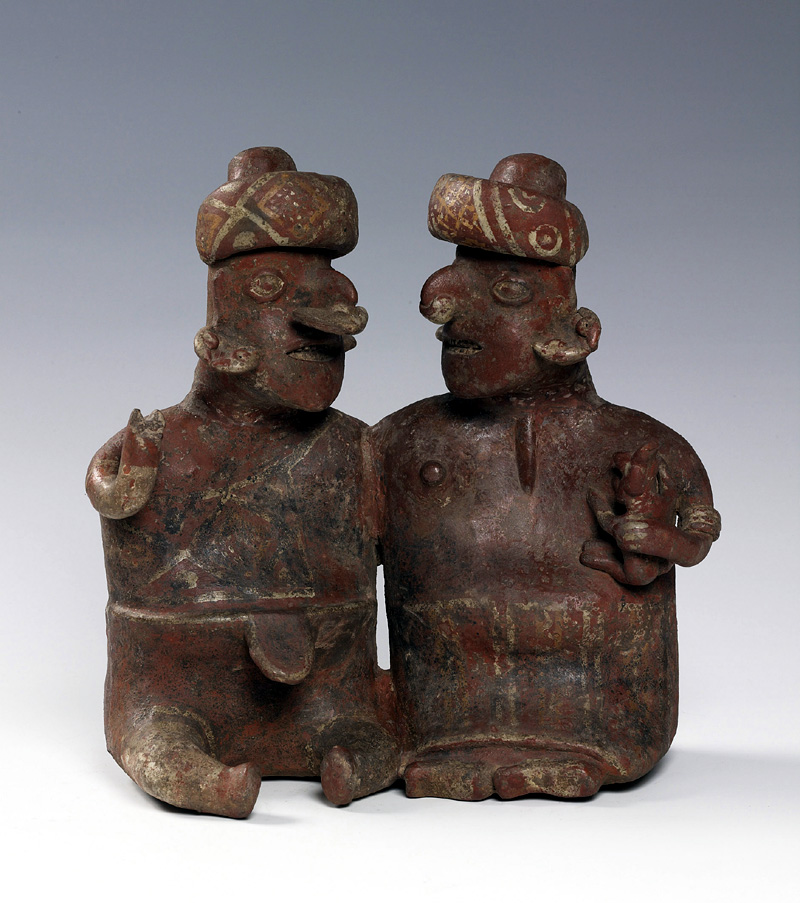 Embracing Couple with Baby; Mexico, Nayarit, Americas; Terra-cotta; Height: 32 cm