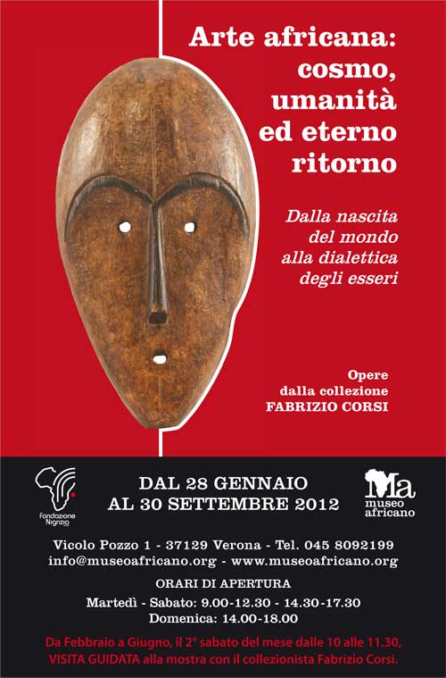 LOCANDINA DELLA MOSTRA DI ARTE AFRICANA: "Cosmo, Umanit ed Eterno Ritorno"