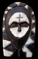 Maschera facciale "ekuk" - Kwele: Regione dei fiumi Dja e Ivindo - Gabon/Repubblica Popolare del Congo