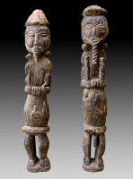 ORON (Ibibio) : Coppia di grandi statue rituali